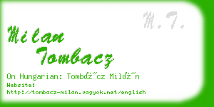 milan tombacz business card